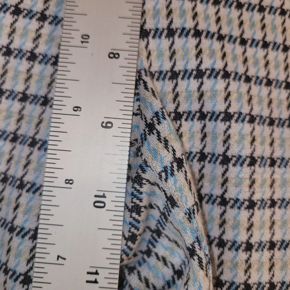 Crosby Park Avenue Stretch Plaid Straight Leg Trousers Blue Yellow Black 4